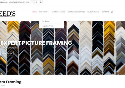Reed’s Custom Framing and Gallery – New Solia-Designed Website