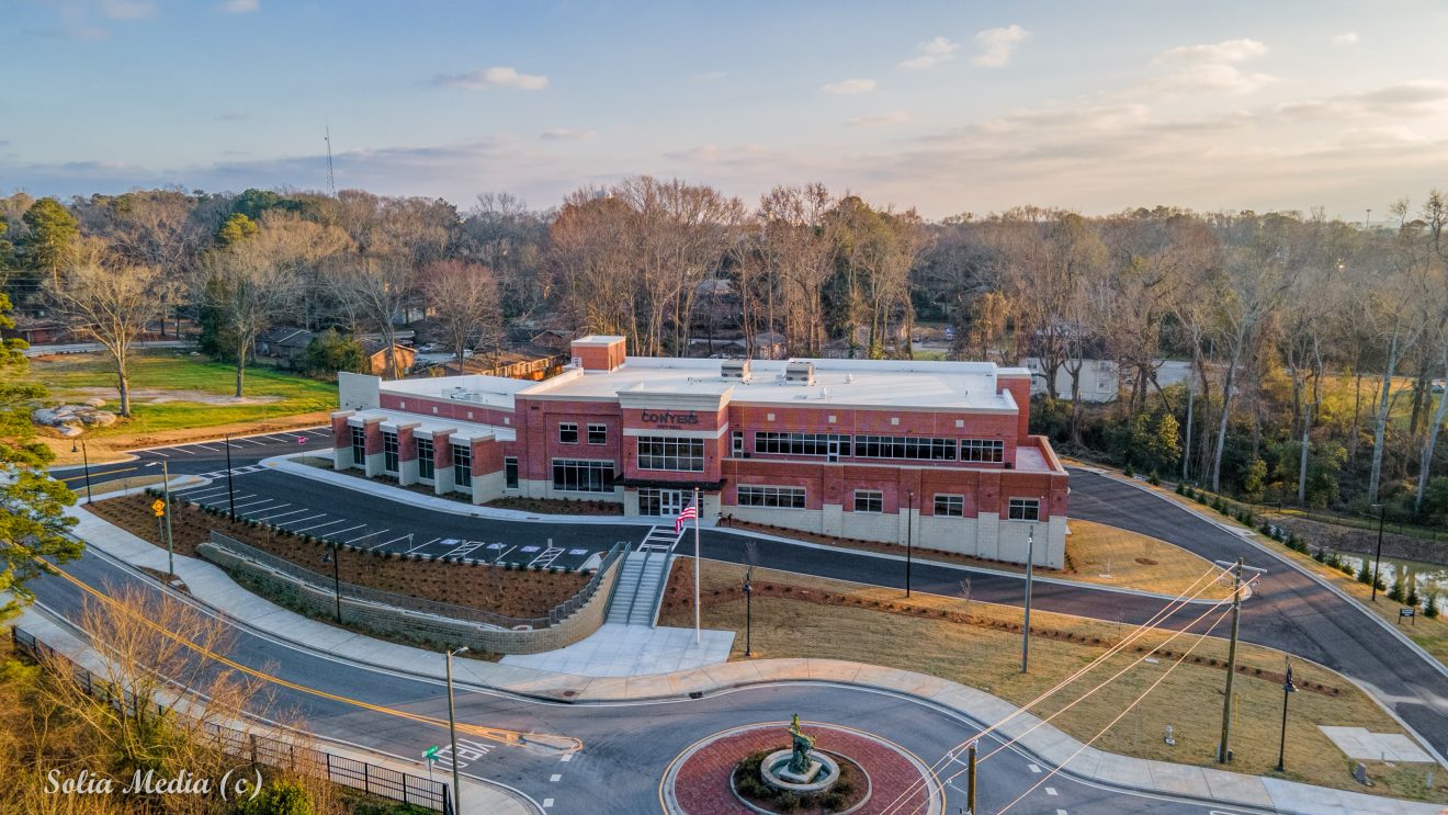 Conyers Georgia New City Hall Aerial - By Solia Media Drone Services