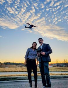 Solia Founder and FAA Licensed Drone Pilot Nadine Kirma Chapar with FAA Certified Pilot Albert Chapar - Metro Atlanta Licensed Drone Services