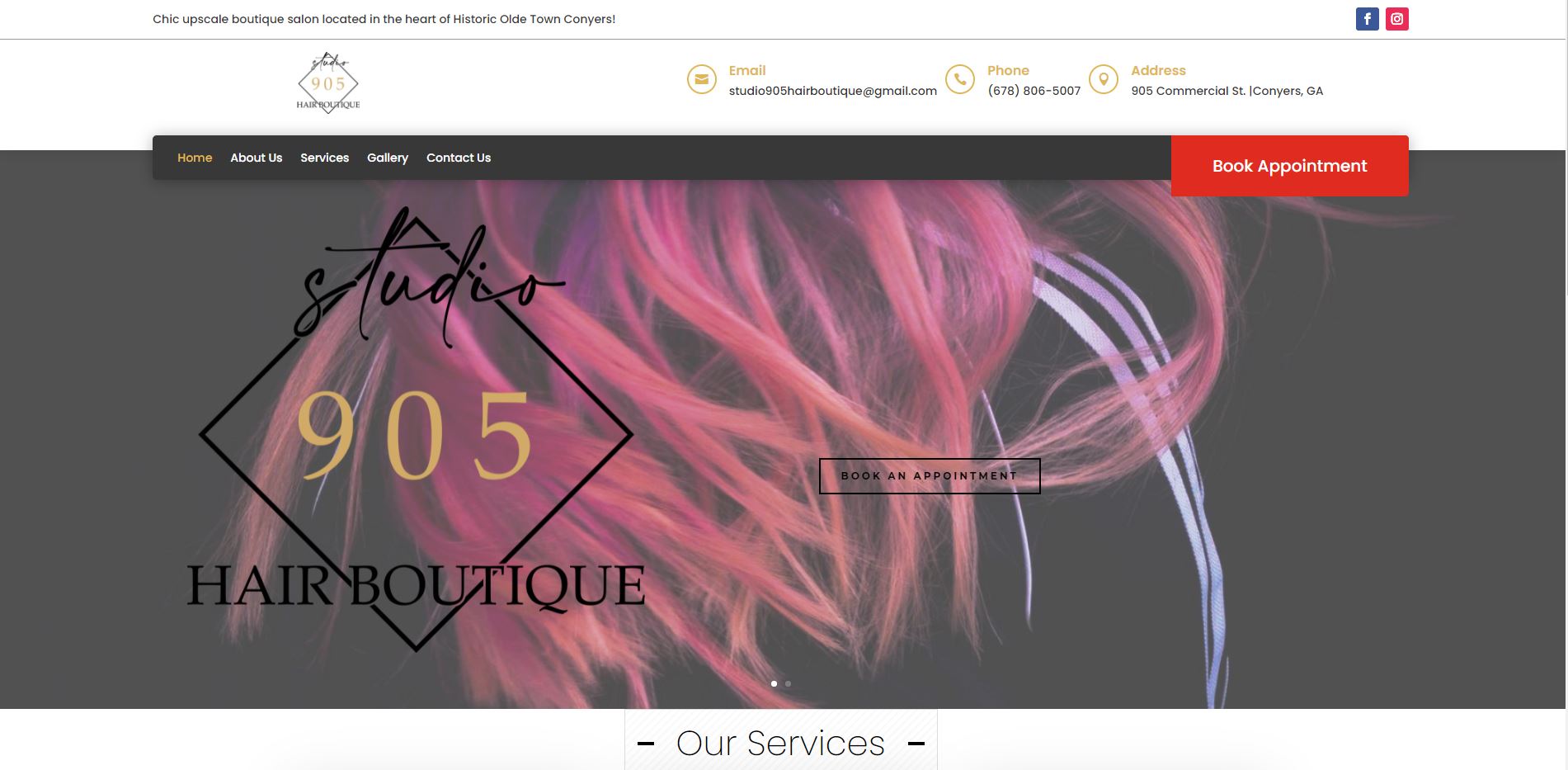 Solia Media Website for Studio 905 - Olde Town Conyers
